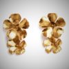 Jennifer Behr Chloe-Gold Double Flower Drop Earrings || https://tworeddogs.com