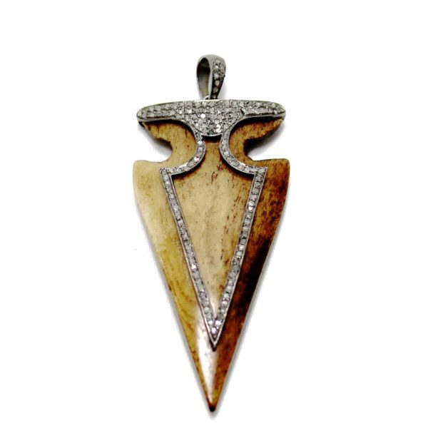 Arrow Pendant with Micro Set Diamonds || https://tworeddogs.com