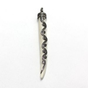 Tusk Pendant with Micro Set Diamonds || https://tworeddogs.com